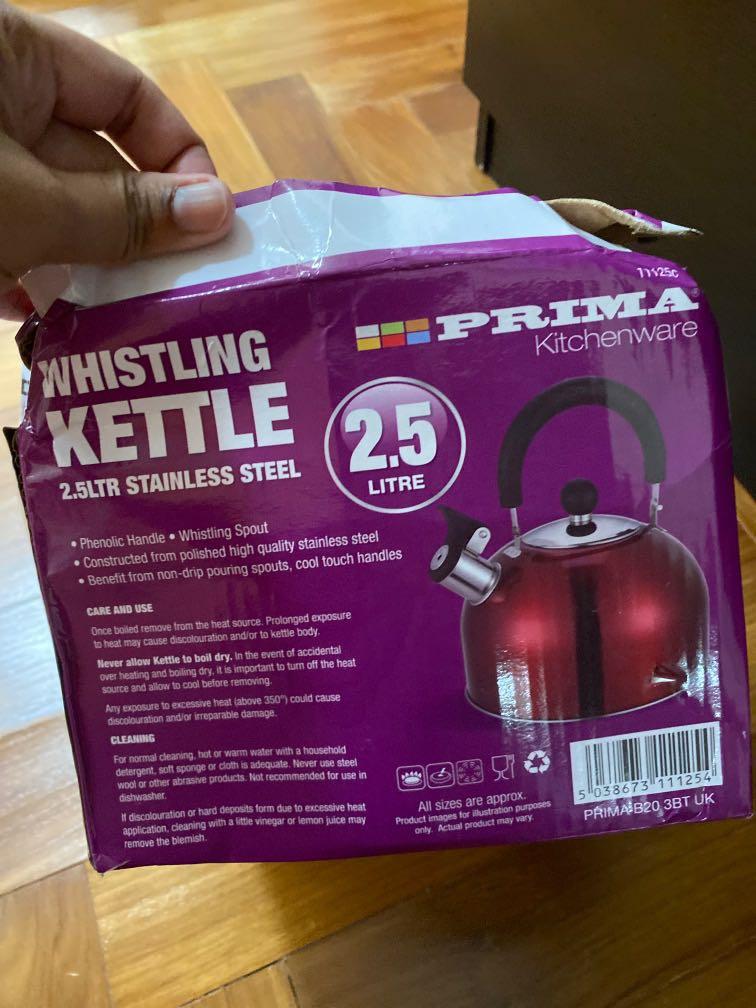 Prima whistling kettle stainless steel, TV & Home Appliances, Kitchen