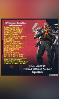 PROMOTION: Code: JAW099 Stacked Valorant Account for sale NOW! PM