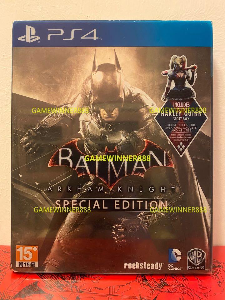 中古二手 Ps4遊戲蝙蝠俠阿卡姆騎士阿卡漢騎士阿甘騎士batman Arkham Knight Steelbook Edition 港版英文鐵盒限量版 遊戲機 遊戲機裝飾配件 遊戲禮物卡及帳戶