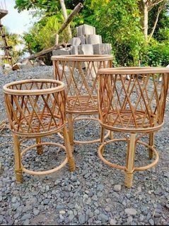 Rattan Planter with stand set of 3