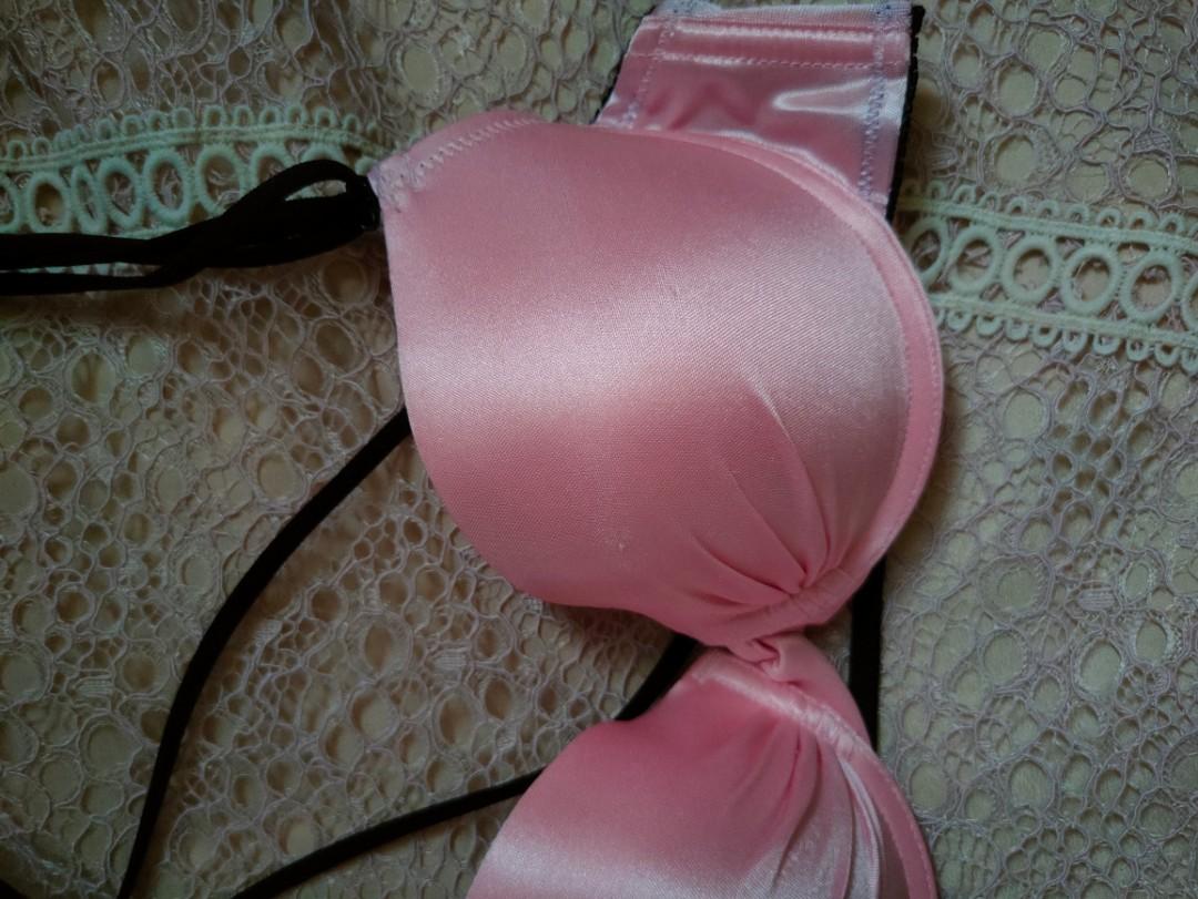 Weekday Carla polyester satin bra in dusty pink - LPINK