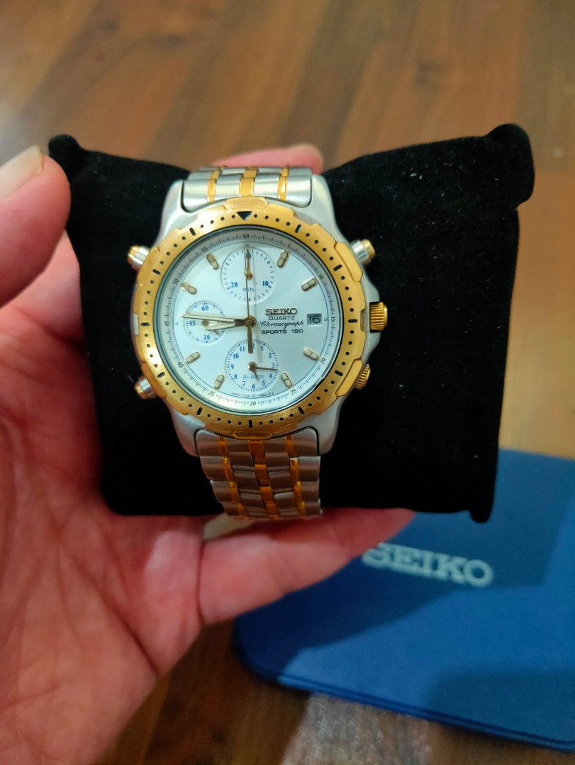 Seiko SDW074 SDW074J1 Sports 150 Chronograph Original Rare, Fesyen Pria,  Jam Tangan di Carousell