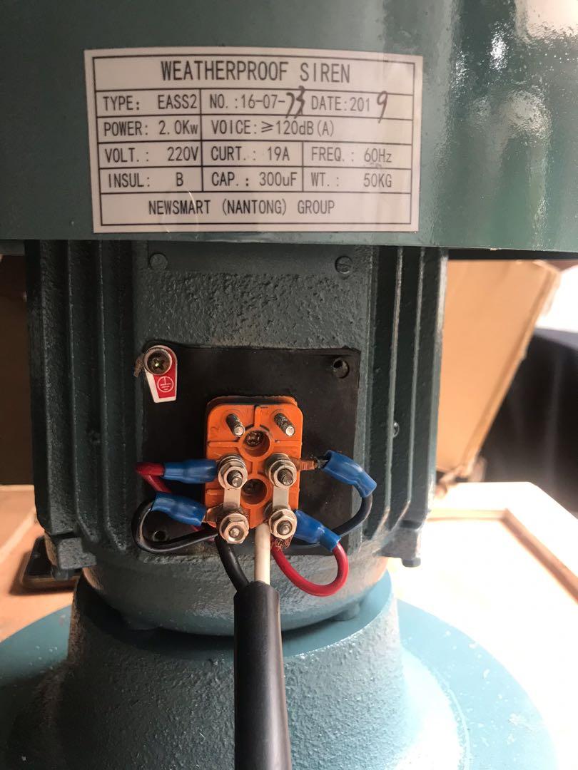 Siren Eass2 with controller (Category: Construction Tools & Equipment) located in Mandaluyong City. Submitted by shammyshop (Listing ID 1113936701, Image 2). Description: Description The specification of People's air defense special alarm equipment Eass2, Tsunami alarm Air defense alarm Disaster alarm seismic trigger Earthquake-alarm Rated NSG - China EASS2 Rated Power: 2 KW Power: Single-phase 220V Rated Rotational Speed: 2860/Minute Average Sou