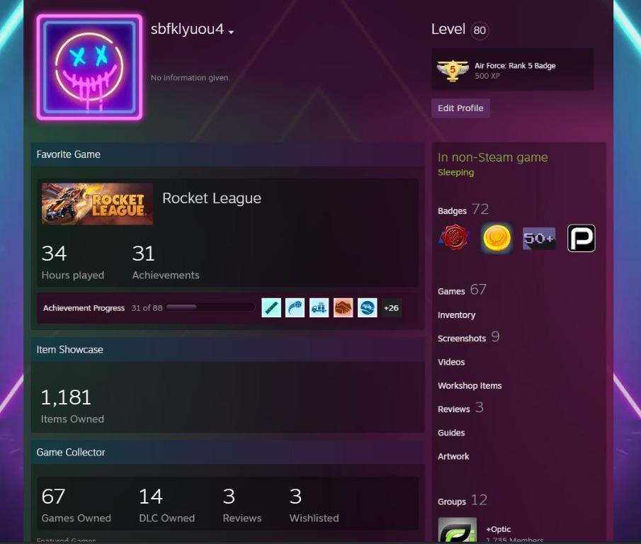 Steam Level 80 account, Video Gaming, Gaming Accessories, Game Gift ...