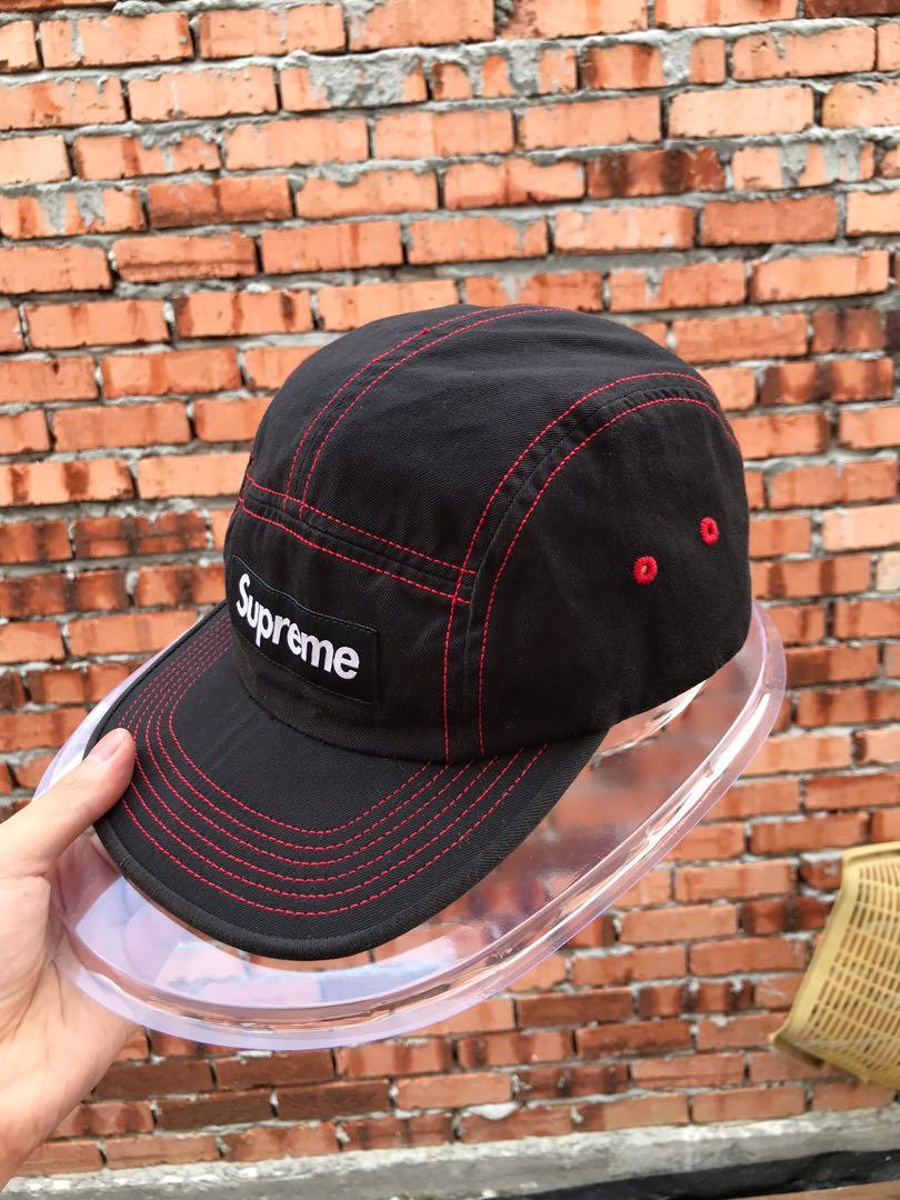Supreme SS18 Contrast Stitch 5 Panel Black