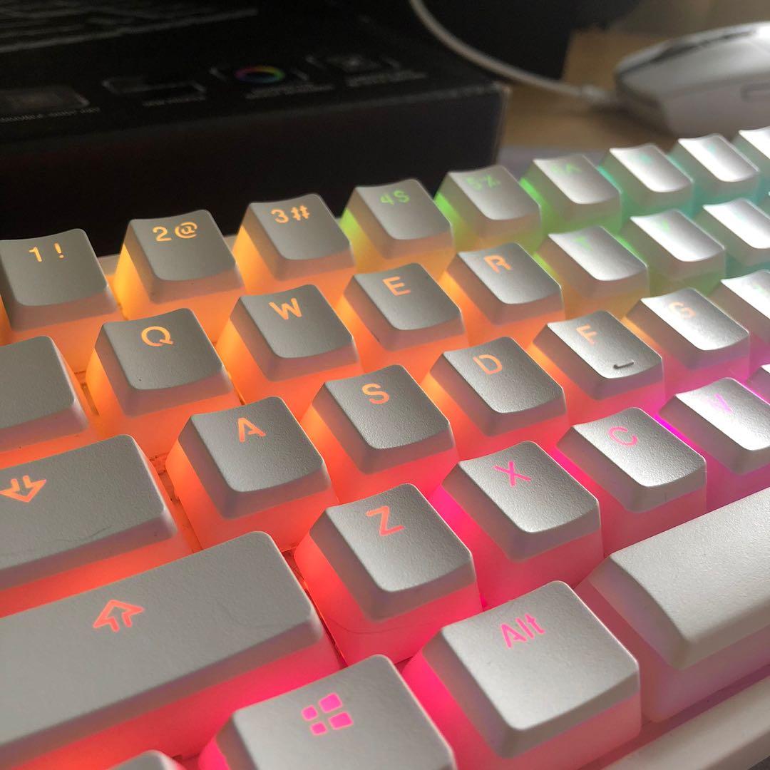 Tecware PBT Pudding Keycaps White Original Double Shot OEM, Computers