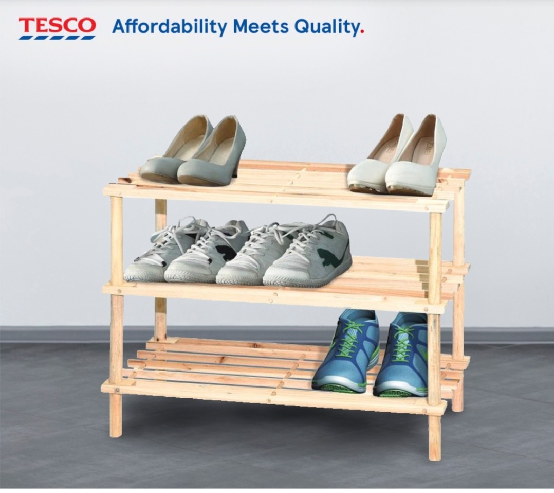 Tesco shoe sales rack
