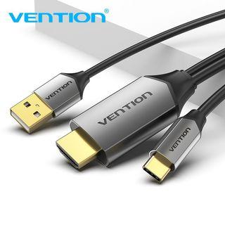 [with Freebie] Vention USB C to HDMI Cable USB Type-C to 4K HDMI with Charging Port Compatible with Macbook Pro 2019