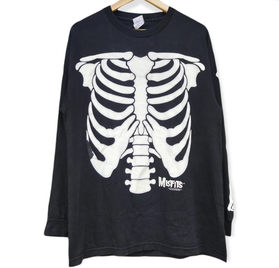 Vintage 1997 misfits skeleton Glow in the dark band tee/ shirt, Hobbies ...