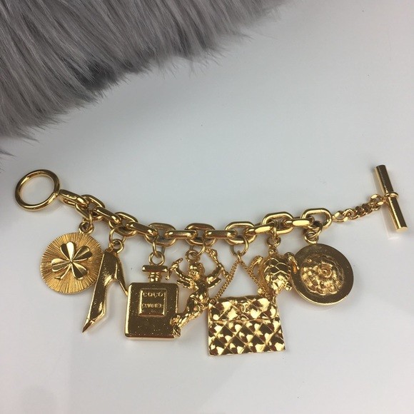 Vintage chanel charm bracelet hot sale