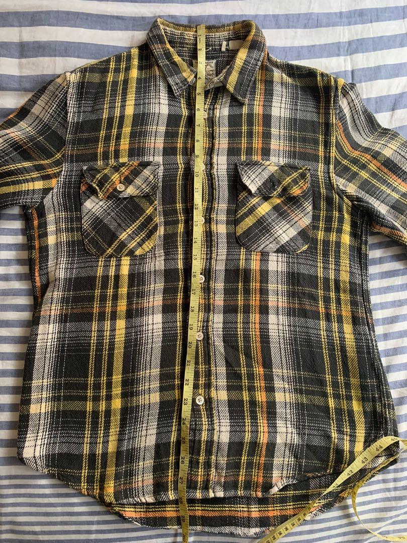 LVC Levis Vintage Clothing Flannel Shirt Size L Vintage Rare P2P 23'2