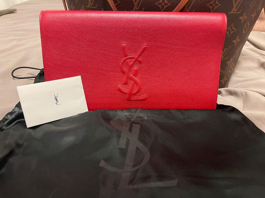 ysl red clutch