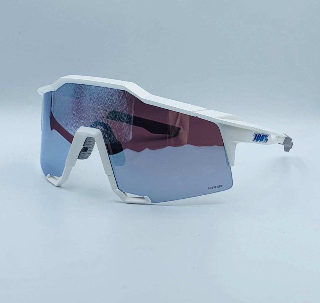 Ride 100% Speedcraft Matte White HiPER Blue Multilayer Mirror Lens ...