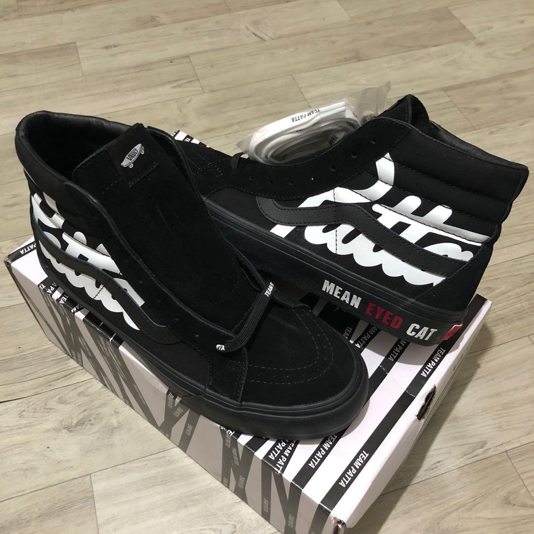 100 Authentic BNEW Vans Sk8 Hi Reissue VI Triple Black x Patta Mean Eyed Cat 2021 size 10 US 9 UK Men s Fashion Footwear Sneakers on Carousell