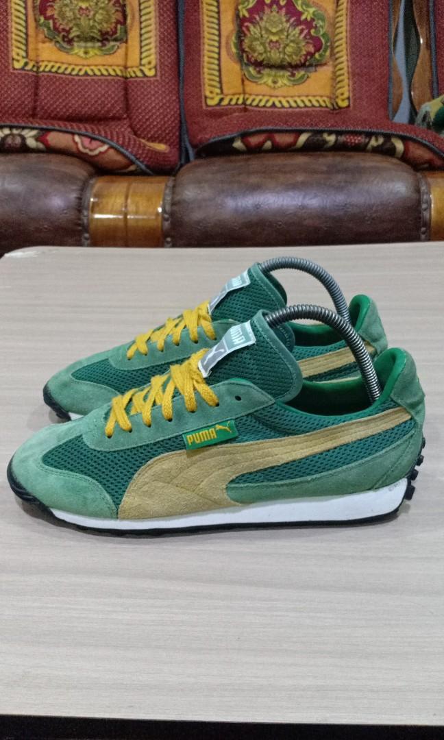 7uk Rm129 Puma Trainers 90s Green Yellow Men s Fashion