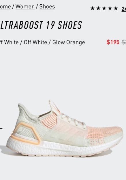 Ultraboost 19 off online white glow orange