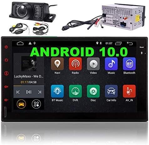 EINCAR Free Rear Camera+Android 7.1 2GB 32GB Car Stereo Octa Core Head Unit with Bluetooth Sat Navi free GPS Map Support DAB OBD2 3G/4G FM/AM Radio Fastboot Wifi Mirrorlink Aux USB SD 7 Double Din 