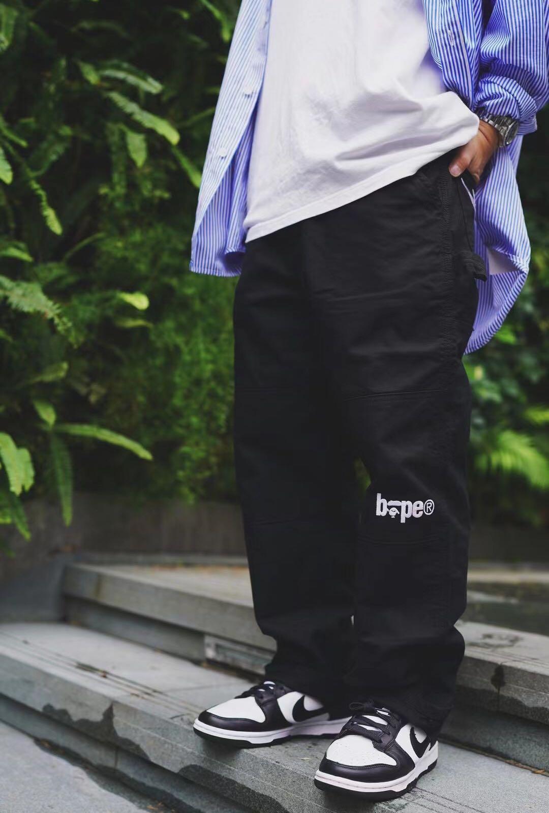 BAPE PAINTER PANTS, Men's Fashion 
