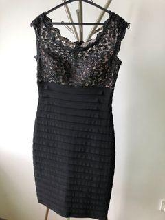 Embroidered Black Party Cocktail Dress(XSCAPE)