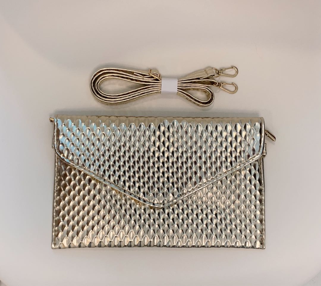 silver gold clutch