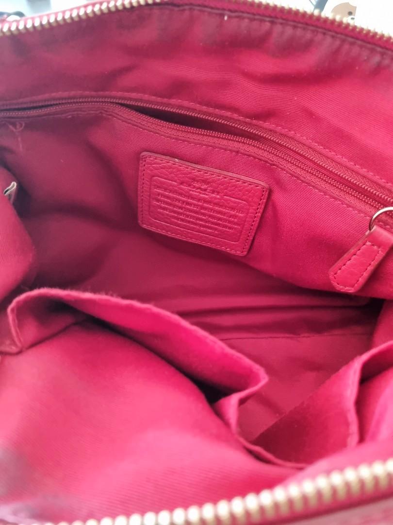 Coach Red handbag soft leather, Luxury, Bags u0026 Wallets on Carousell