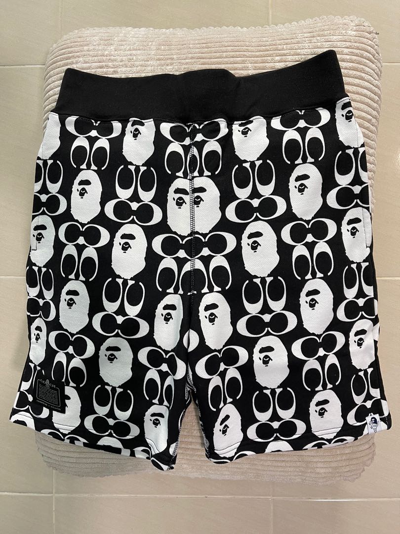 black and white bape shorts