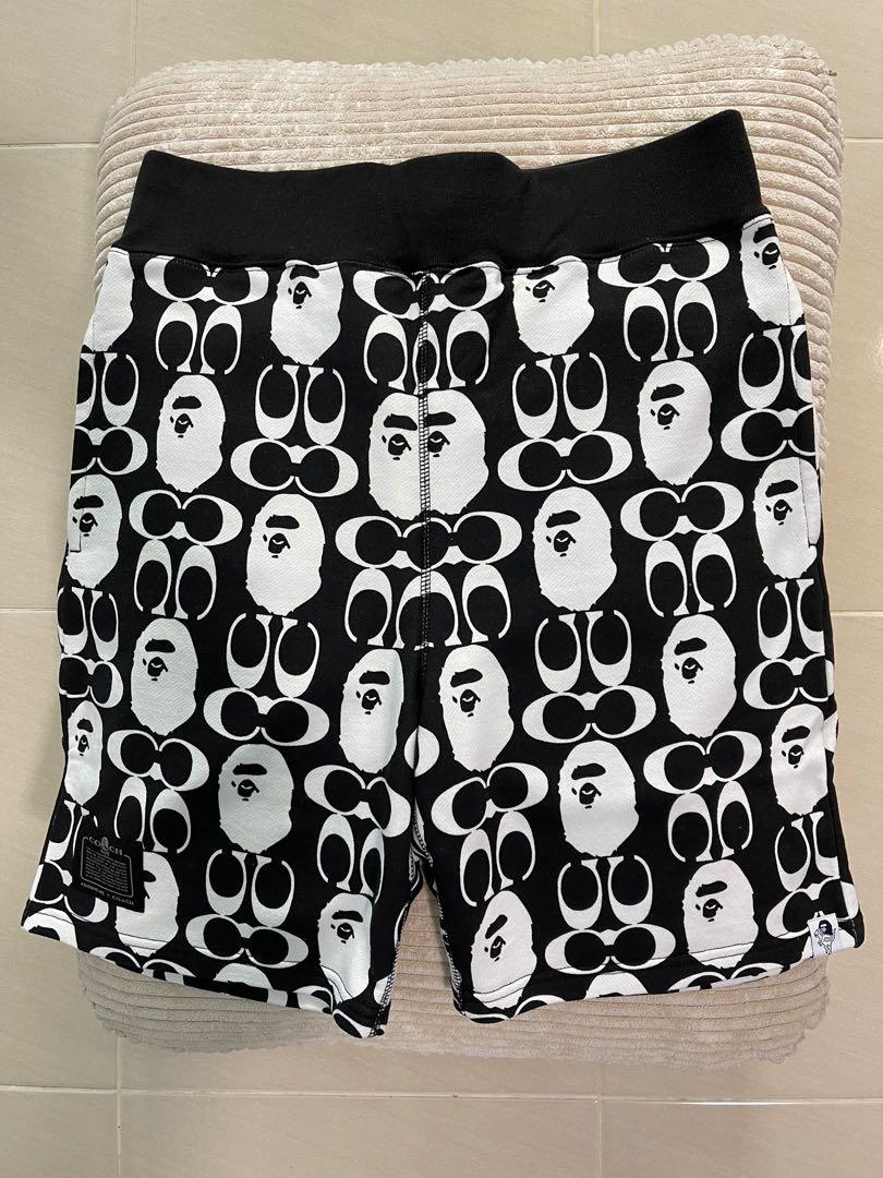 Black and white outlet bape shorts