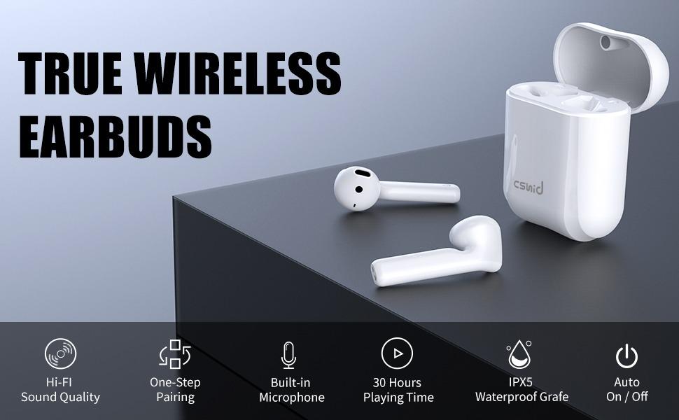 CSHIDWORLD Wireless EarBuds MA10 White