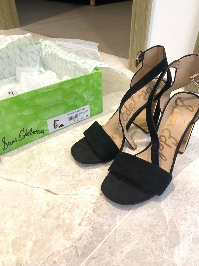 black suede sam edelman heels