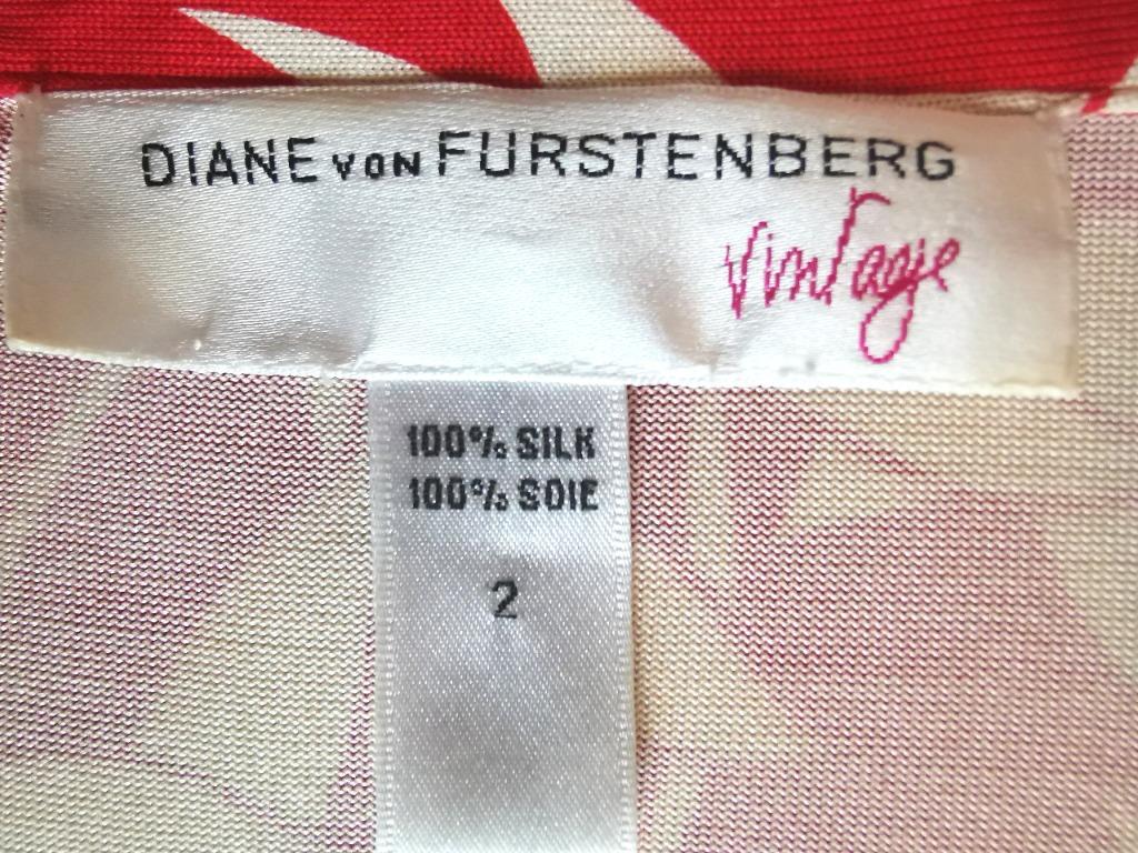 Diane Von Furstenberg DVF Jilda Red White Wrap Dress, Women's ...