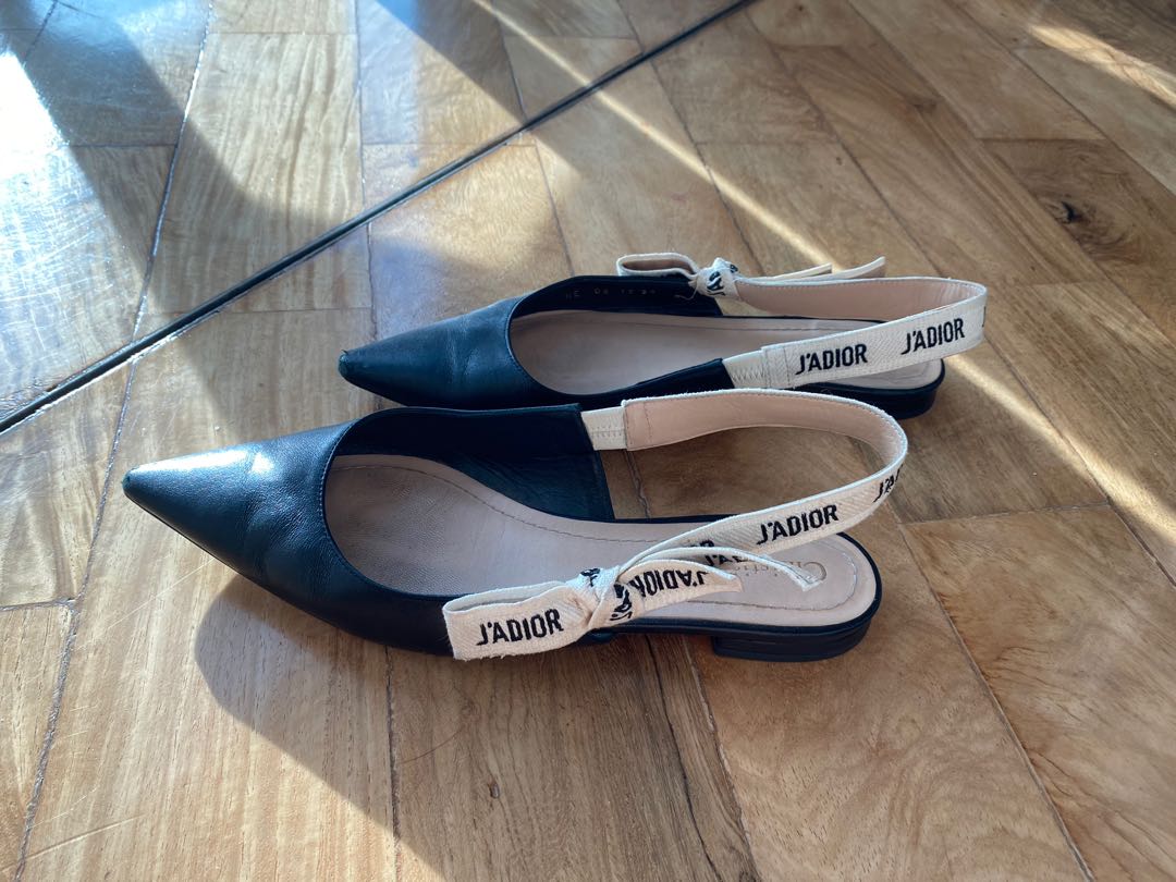 Dior J'adore slingback flat shoes, Women's Fashion, Footwear, Flats &  Sandals on Carousell