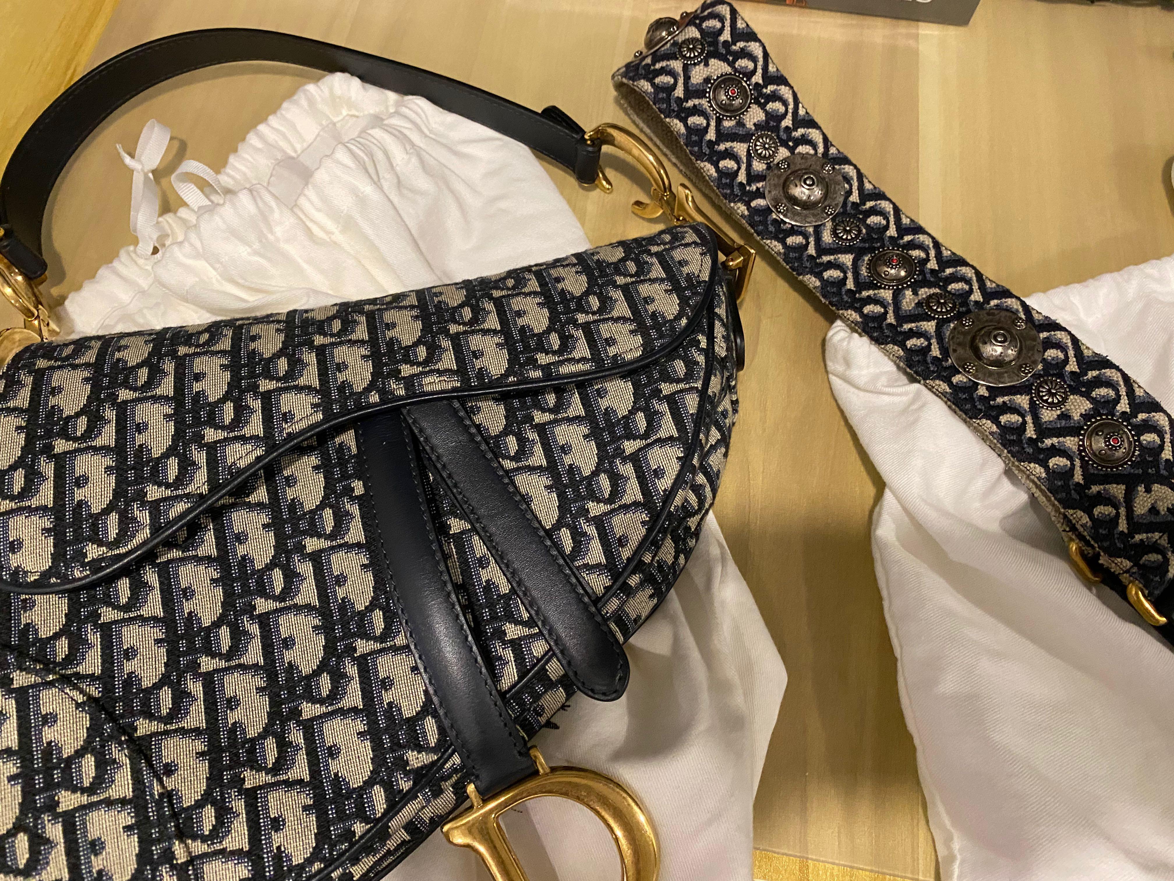 Dior Saddle Bag + Strap, Women's Fashion, Bags & Wallets, Cross