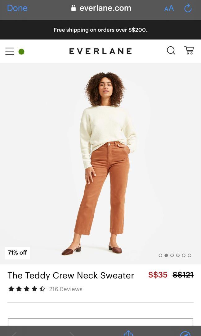 Everlane teddy crew neck sweater on sale
