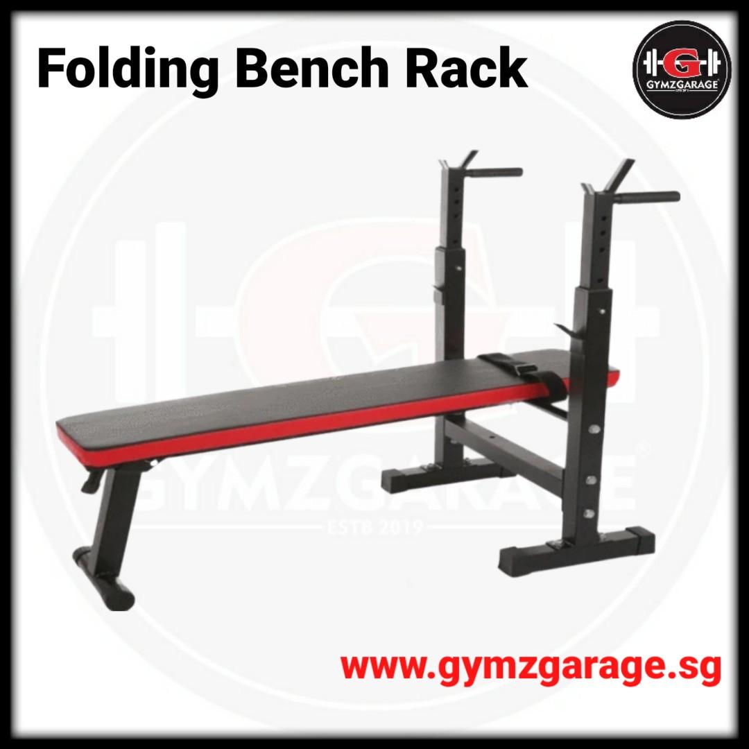 Folding Bench Rack We Sell Home Gym Fitness Workout Equipment Cardio Treadmill Smith Machine Hex Dumbbell Olympic Barbell Crossfit Trainer Dip