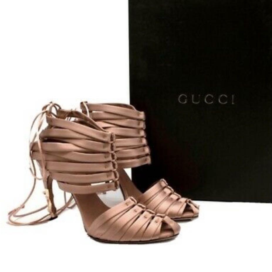 Authentic GUCCI Tom Ford Corset rose gold real croc bamboo heels, Women's  Fashion, Footwear, Sandals on Carousell