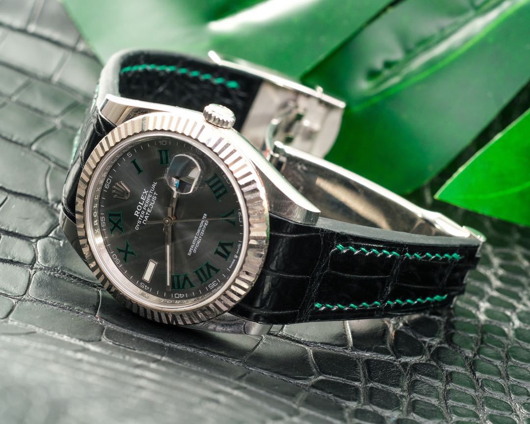 Rolex datejust 41 with leather strap top