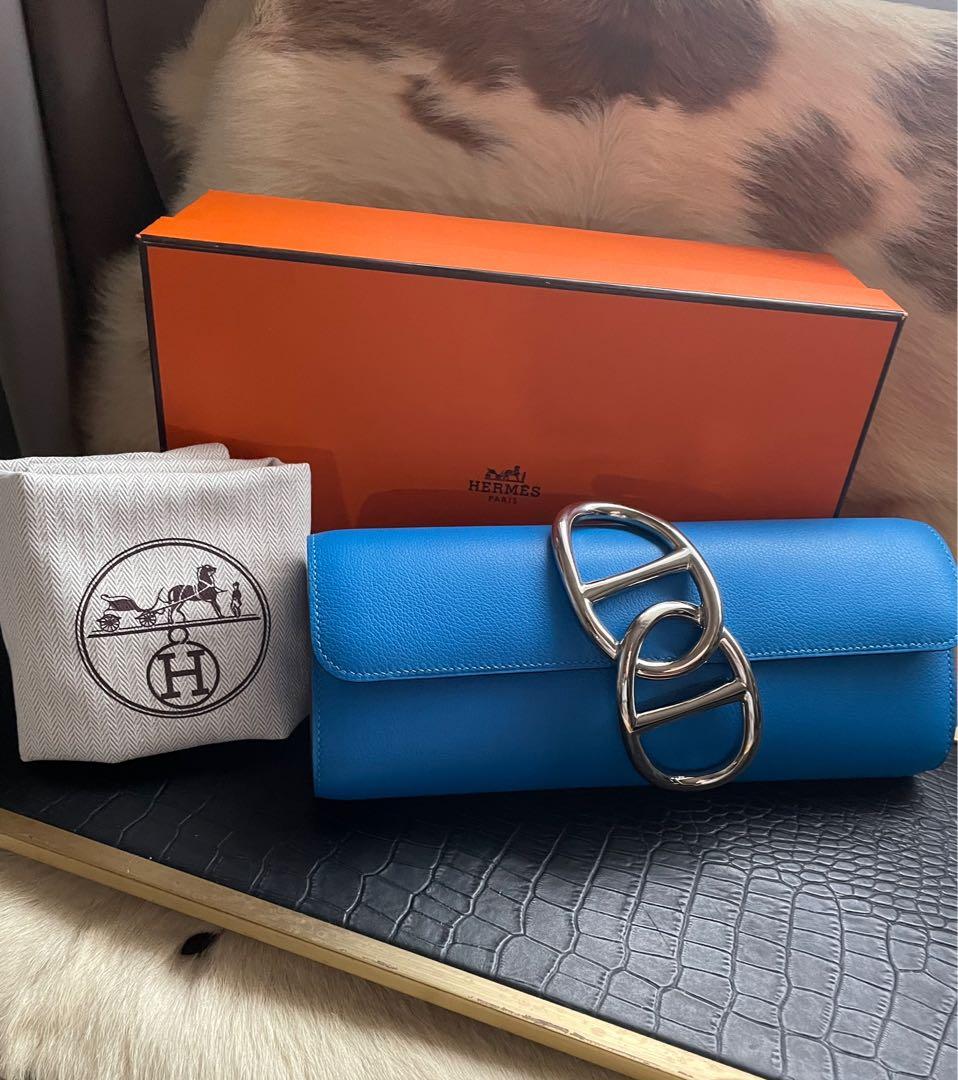 Hermes Shadow Clutch Gris Pale, Luxury, Bags & Wallets on Carousell