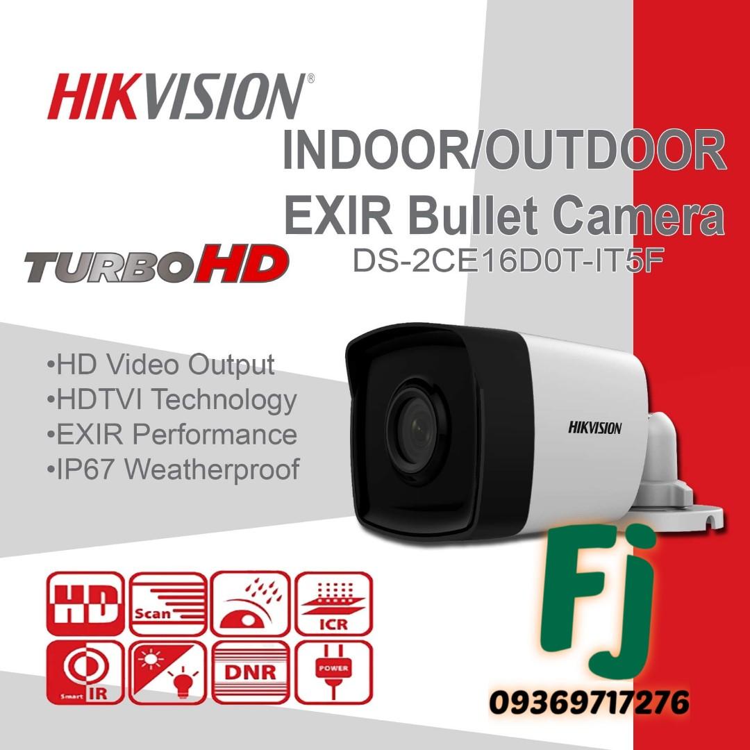 HIKVISION ds-2ce16d0t-it5f Bullet CCTV Camera 2mp (Category: Security Systems & CCTV Cameras) located in Pasig City. Submitted by fjEgangan (Listing ID 1114165515, Image 1). Description: HIKVISION Fixed Bullet CCTV Camera Model: ds-2ce16d0t-it5f ✔ 2 MP bullet camera ✔EXIR 2.0: advanced infrared technology with 80 m IR distance ✔ Water and dust resistant (IP66) ✔4 in 1 (4 signals switchable TVI/AHD/CVI/CVBS) 💯 Brand new and original 💯 Authorized