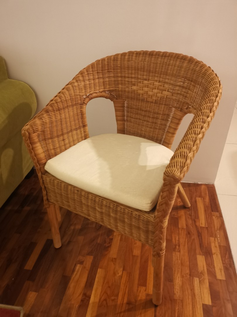 IKEA rattan chair, Furniture & Home Living, Furniture, Chairs on Carousell