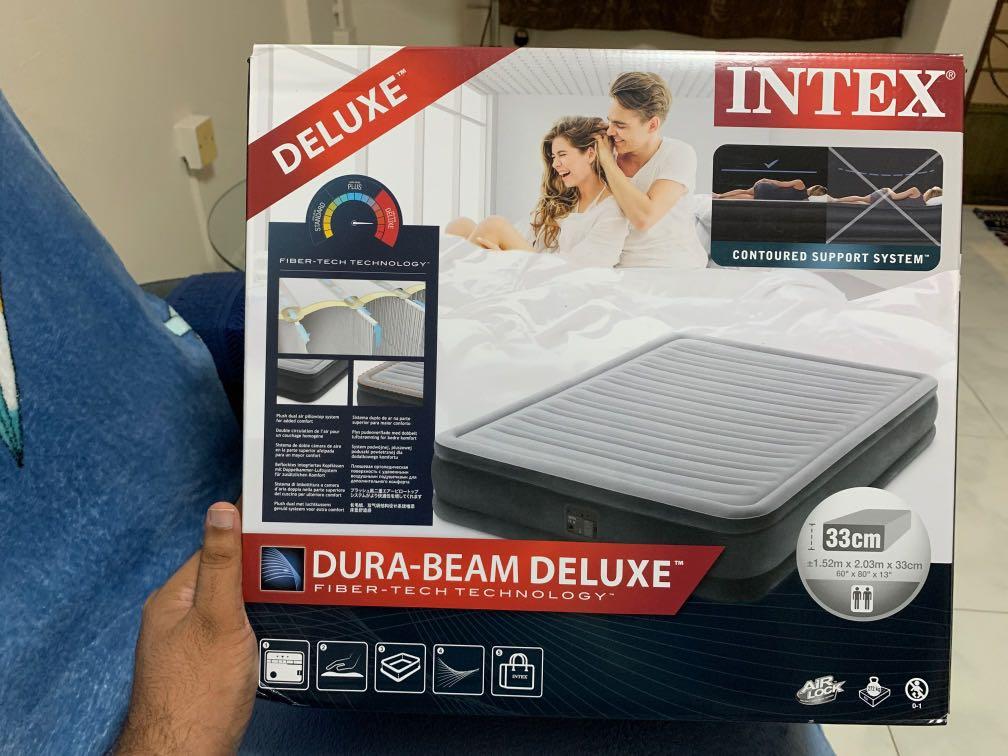 Intex Air Mattress durabeam queen size, Furniture & Home Living