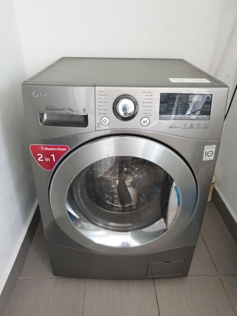 LG 2-in-1 Front Load Washing Machine Dryer (Mesin Basuh), Appliances on