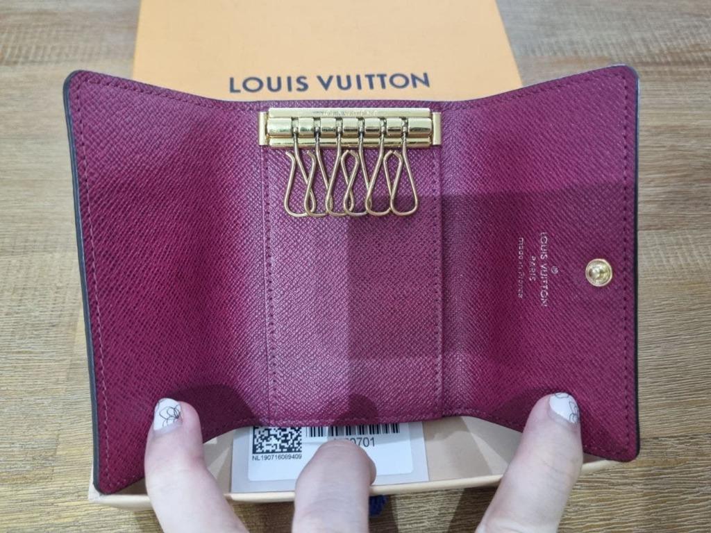 Louis Vuitton LV 6-Key Holder Monogram Fuchsia Pouch Wallet Pink