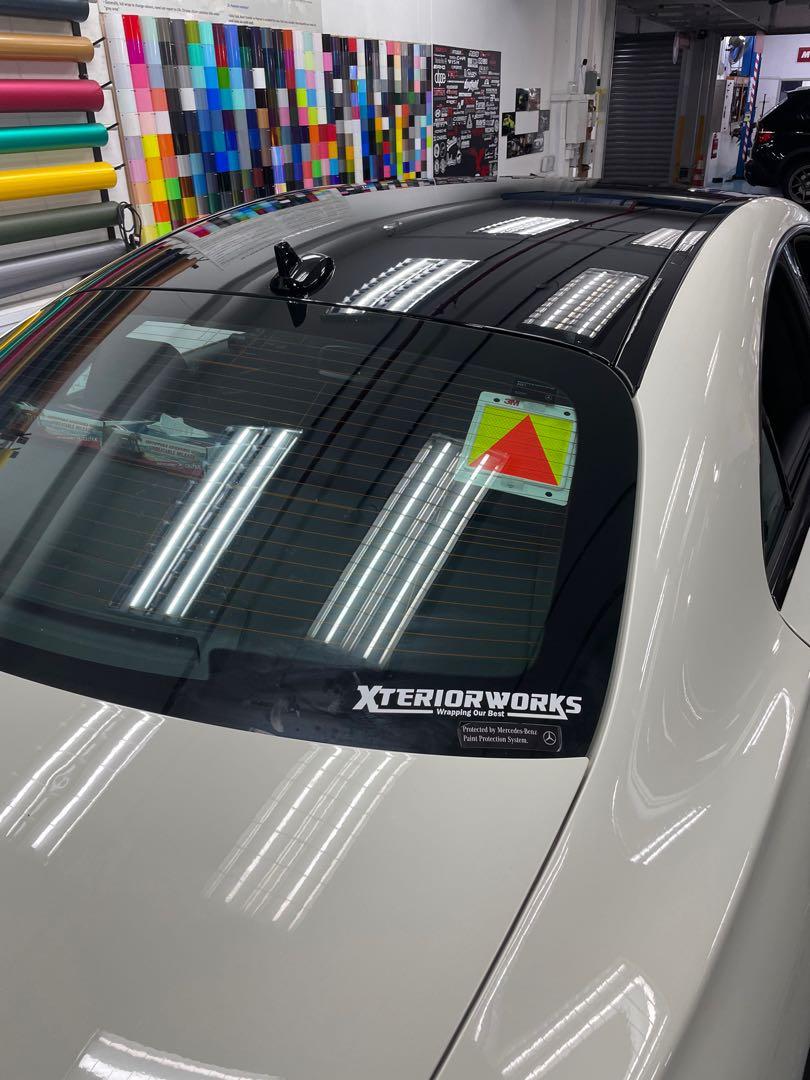 Mercedes car rim n side mirror spray paint, head n tail lamp clear ppf