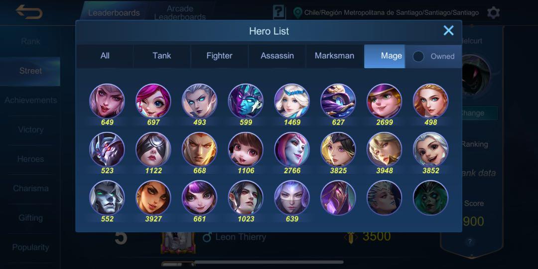 Hero Rankings - Player Performance List (Very High Elo - Worldwide) as of  11/10/2019 : r/MobileLegendsGame