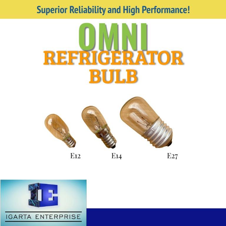 OMNI REFRIGERATOR AND HIMALAYAN LAMP BULB E12, E14, E27 (Category: Electrical, Adaptors & Sockets) located in Quezon City. Submitted by igarta.enterprise (Listing ID 1114143297, Image 1). Description: Omni Refrigerator or For Himalayan Lamp Bulb Available in E12, E14, E27 10 Watts 60 hz Applicable to Refrigerator, Himalayan Salt Lamp , etc One piece per order Original Omni Brand Certified Quality Durable and branded Please Choose From 3 Different