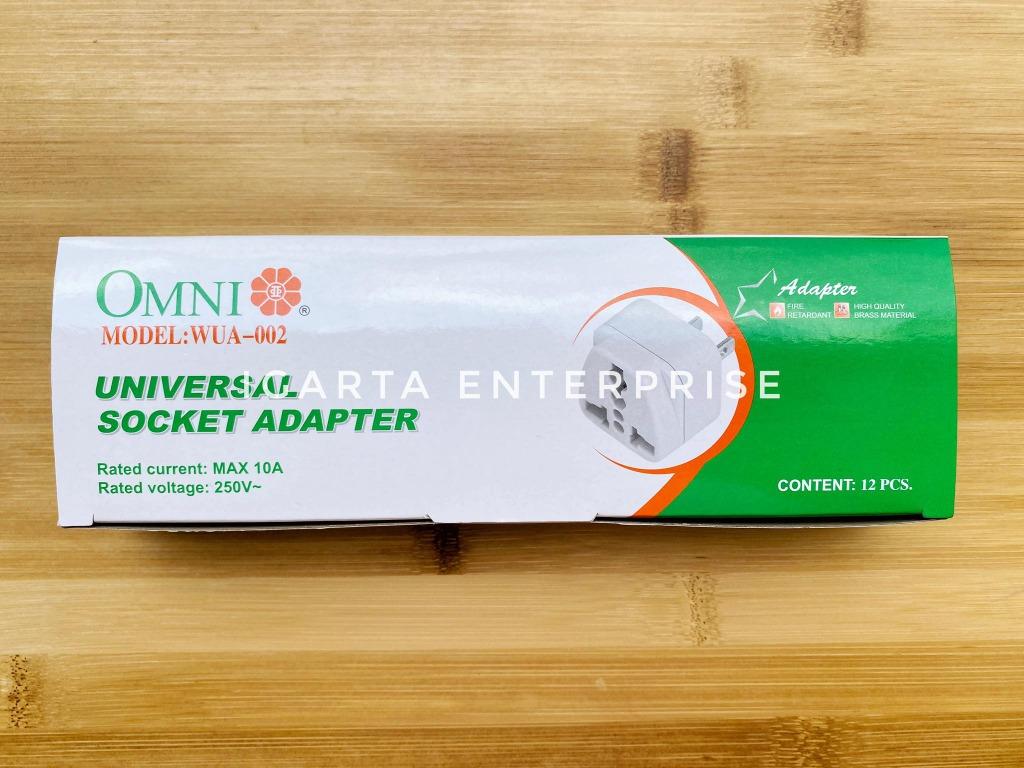 OMNI UNIVERSAL SOCKET ADAPTER 10A 250V WUA-002 (Category: Electrical, Adaptors & Sockets) located in Quezon City. Submitted by igarta.enterprise (Listing ID 1114144083, Image 3). Description: Omni Universal Socket Adapter 10A 250V WUA-002 Omni Universal Socket Adapter 10A 250V Model: WUA-002 • Insides of Omni adapters are made of copper • Durable and highly conductive • Maintain their grip on the plugs even after thousands of use • Engineered to 