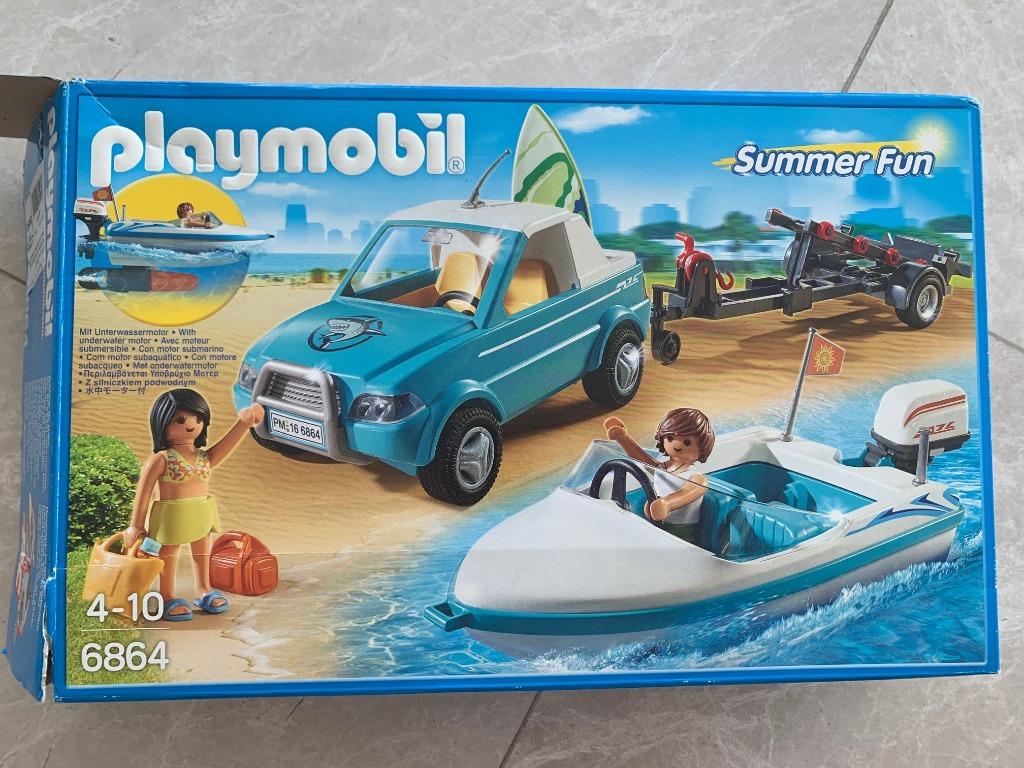 Playmobil 6864 Voiture avec bateau et moteur submersible 