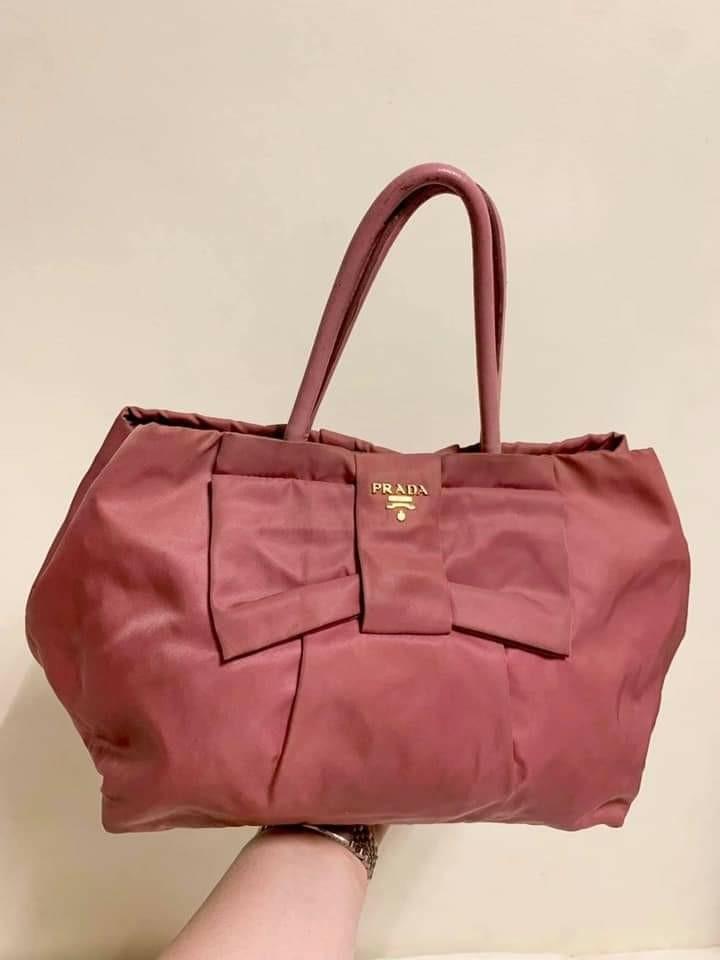 Prada Fuchsia bow tessuto bag, Luxury, Bags & Wallets on Carousell