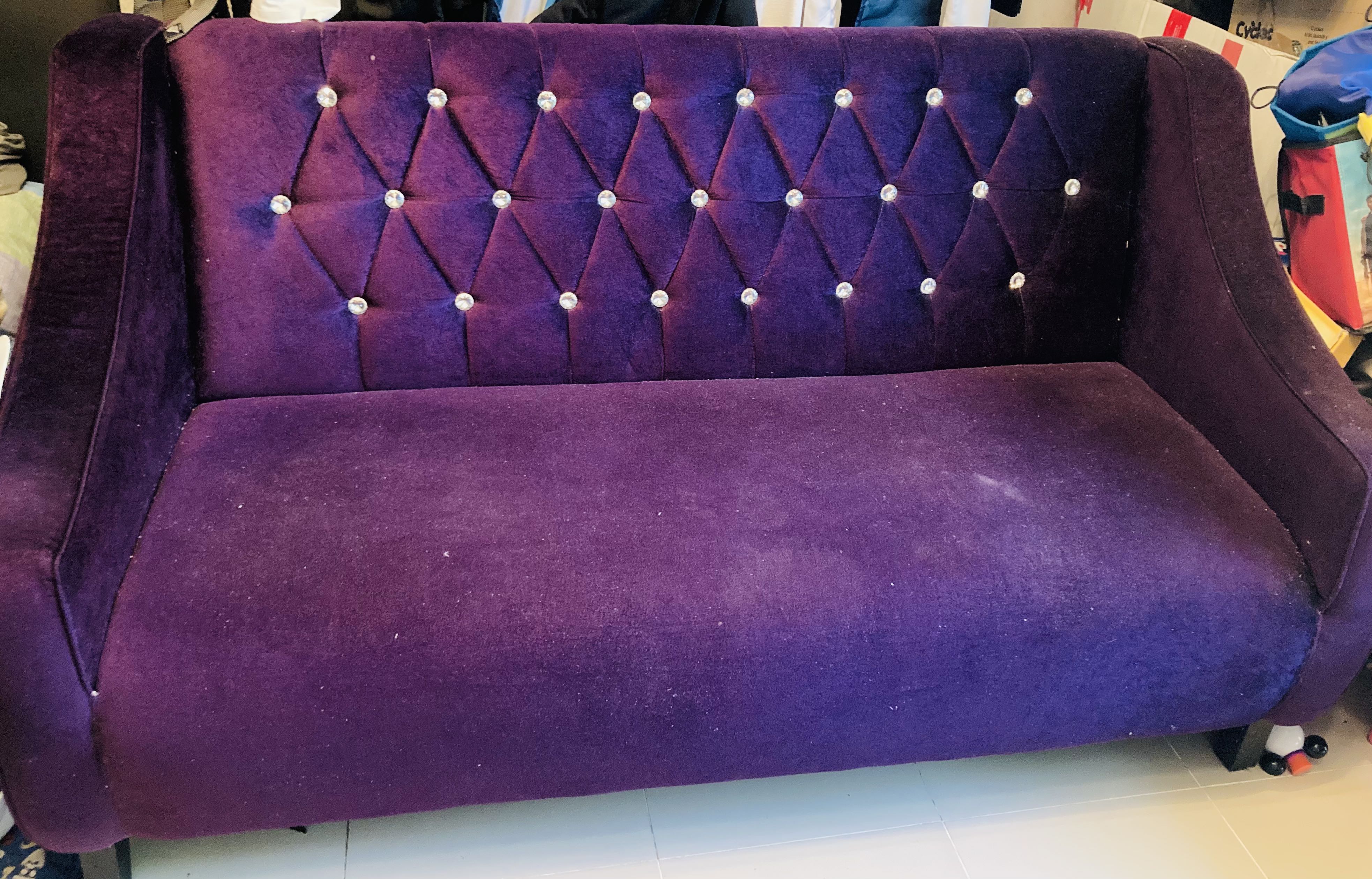 Purple Sofa set, Furniture & Home Living, Furniture, Sofas on Carousell