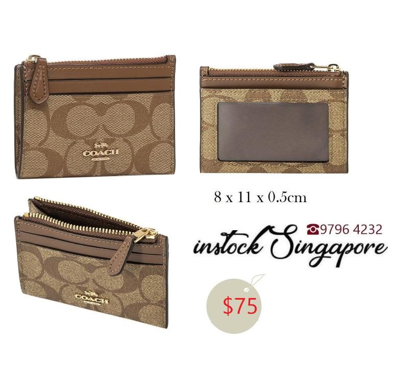 US Readystock) COACH Multifunction Card Case In Signature Canvas